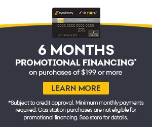 Flexible financing available through Synchrony